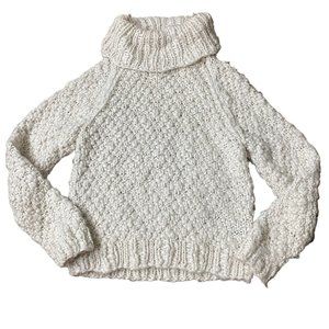 Vivienne Tam Sweater Turtleneck Chunky Knit Cozy Ivory Wool Acrylic